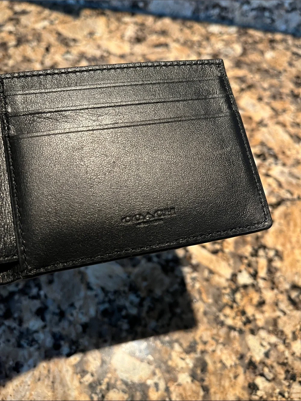 Coach leather card